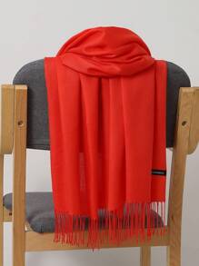 经典女士纯色流苏时尚保暖围巾，休闲可爱优雅街头富丽堂皇商务派对涤纶柔软围巾，适合所有季节冬季秋季