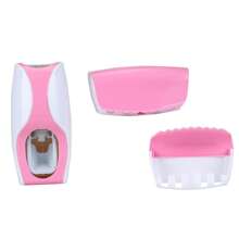 Best Selling Creative Automatic Washing Set Of Toothpaste Squeezer Toothbrush Holder - Pink - View 7