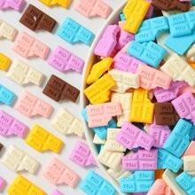 10/30pcs Colorful Chocolate Flat Resin Pendant Charms, DIY Jewelry Making, Hair Accessories, Scrapbooking Crafts, Jewelry Making Supplies, Random Colors - Mixed Color Chocolate Series - View 2