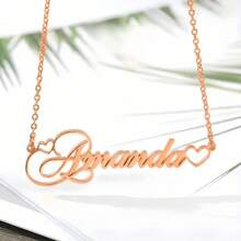 1 pieza Collar personalizado con corazón hueco y nombre en oro/plata, regalo del Día de San Valentín, collar de acero inoxidable para mujer, regalo para parejas, regalo personalizado para amigos, familia y ocasiones especiales como cumpleaños, aniversario, graduación, fiesta (solo en inglés)