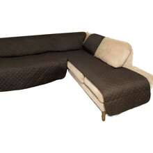 Cubre Salas Esquineras Protector Sofa Tipo L Doble Vista - Marrón Chocolate - Ver 3