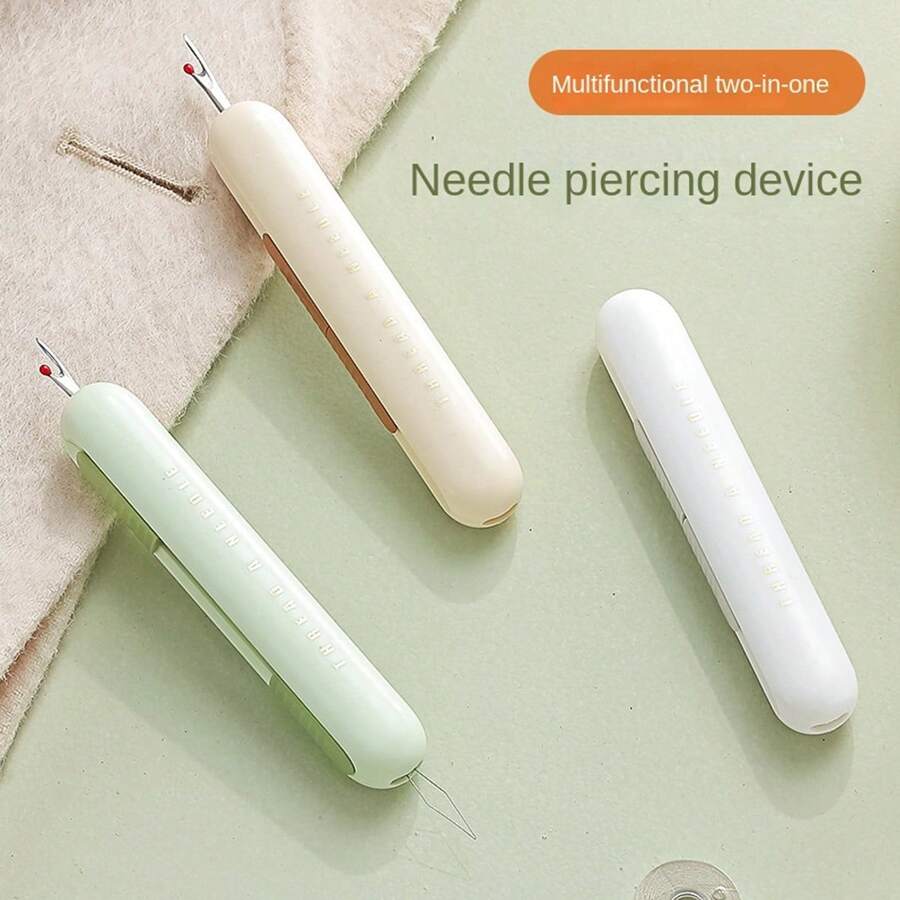 1 件多功能二合一穿线器拆线器，简易手动缝纫和针织配件穿线器拆线器，用于缝纫，穿线器和缝纫套件拆线器工具，适合老年人和缝纫爱好者