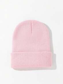 1pc Ladies' Solid Color Fashionable Simple Knit Hat, Beanies Hat Winter Fall - Multicolor - View 19
