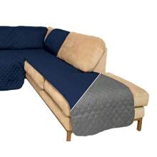 Corner Room Covers L-Type Sofa Protector Double View - Navy Blue - View 2
