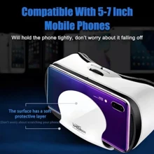 1Pcs VR Headset With Controller Adjustable 3D VR Glasses Virtual Reality Headset HD Blu-Ray Eye Protected Support 5-7 Inch For Phone/Android - 白色 - 查看 5