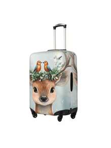 定制照片行李箱套和标签、个性化宠物照片徽标行李箱套、定制行李箱包装行李箱保护套、蜜月礼物 - 彩色 - 查看 3