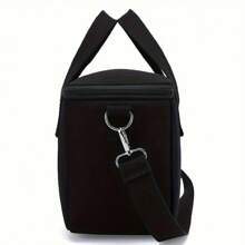 2024 韩国 Ins 风格熊刺绣保温手提包，多功能帆布野餐包，斜挎包和手提包，适合母婴 - 黑色 - 查看 6