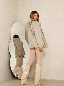 WOMEN'S WINTER COAT. WARM, FURRY - Beige - View 4