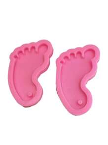 1pc Santa Claus Small Footprint DIY Keychain Resin Keychain Foot Silicone Mold, Christmas - Pink - View 4