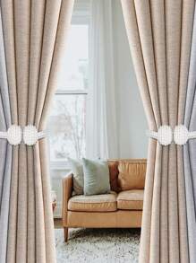 2PCS Powerful Magnetic Curtain Lace-Up Curtain Bracket For Curtain Modern Lace-Up Decoration Curtain Fixed Modern Simple Style Pendant Lace-Up For Easy Decoration Braided Rope - Multicolor - View 6