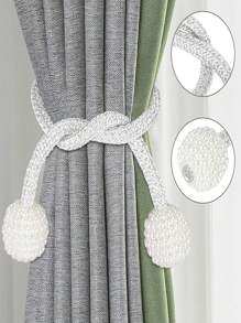 2PCS Powerful Magnetic Curtain Lace-Up Curtain Bracket For Curtain Modern Lace-Up Decoration Curtain Fixed Modern Simple Style Pendant Lace-Up For Easy Decoration Braided Rope - Multicolor - View 4