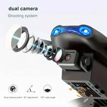 E99 K3 Professional Dual Camera Drone, 6-8 Minutes Single Battery Life, Remote Control, Height Retention, USB Charging, Lithium Polymer Battery, Ideal Holiday Gift For Indoor And Outdoor Entertainment - 黑色 - 查看 8