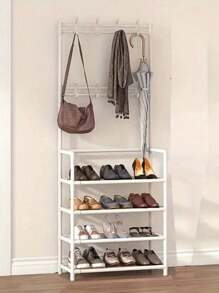 Perchero de zapatos Y Organizador con perchero de sombrero, Almacenamiento, 4 Niveles - Multicolor - Ver 6