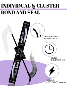 Lash Extensions Kit 504Pcs Lash Clusters Kit D Curl Cluster Eyelash Extensions Kit 30+40+50+60+80+100D Individual Lashes Kit With Lash Bond And Seal Lash Brush And Lash Tweezer DIY At Home By QUAFFLY (8-16mm) - 黑色 - 查看 6