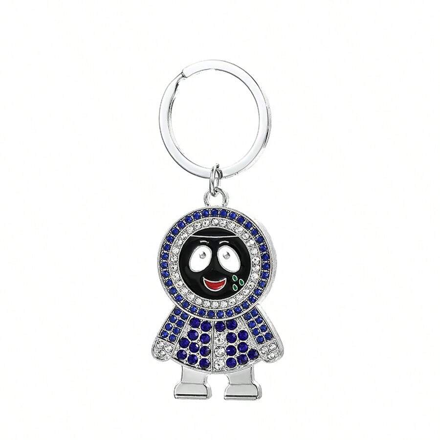 Porte-clés Hip Hop de dessin animé, mignon visage en pleurs, accessoires de Cosplay en métal