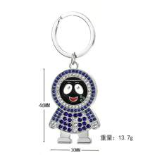 Porte-clés Hip Hop de dessin animé, mignon visage en pleurs, accessoires de Cosplay en métal