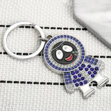 Porte-clés Hip Hop de dessin animé, mignon visage en pleurs, accessoires de Cosplay en métal