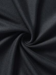 1pc Girls Teen Casual Smiling Face Printed Crew Neck Long Sleeve T-Shirt, Cheerful And Bright Top For Student, Autumn/Winter - Black - View 9