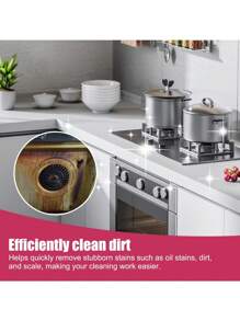 1 件装多用途厨房清洁剂，120ml 瓶 + 海绵 + 抹布，强力除油配方，适用于瓷砖、炉灶、锅碗瓢盆，适用于厨房、餐厅、派对、聚会、送给朋友、家人的礼物、圣诞礼物 - 粉紅白色 - 查看 8