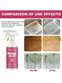 1 件装多用途厨房清洁剂，120ml 瓶 + 海绵 + 抹布，强力除油配方，适用于瓷砖、炉灶、锅碗瓢盆，适用于厨房、餐厅、派对、聚会、送给朋友、家人的礼物、圣诞礼物 - 粉紅白色 - 查看 7