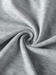 1 hanorac casual cu imprimeu pentru fete preadolescente, top cu mânecă lungă și căptușeală termică groasă pentru student/adolescent, toamnă/iarnă - Gri - Vizualizare 7