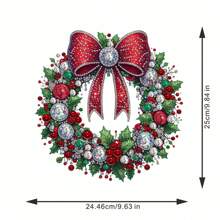Dayi Diamond Painting Decorations - (Double Sided Printing - Single Sided Rhinestone Decoration) - Christmas Wreath - Multicolor - View 2