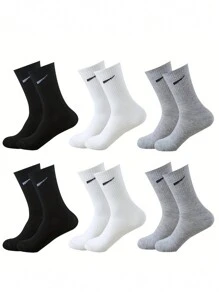 2 قطعة/3 قطع/5 قطع/10 قطع جوارب طاقم أسود وأبيض ورمادي للجنسين، جوارب بأسلوب بسيط متناسق مع جميع المناسبات لجميع الفصول، خريف - متعدد الألوان - مشاهدة 13