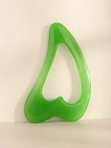 1 pieza Tabla de raspado facial de belleza, herramienta de masaje Gua Sha en forma de corazón triangular de resina transparente para desbloquear meridianos, relajación, opciones de multicolor