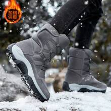 秋冬季新款时尚经典保暖羊毛户外徒步雪地靴 - 灰色 - 查看 4