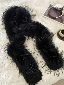 1pc Women's Long Soft Warm Scarf, Solid Color Casual Street Style, Polyester Fiber, Autumn/Winter - Multicolor - View 12