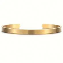 1pc Multi-Color Optional Personalized Letter Carved Stainless Steel Bracelet Brushed Matte Bracelet Simple Casual Style Creative Gift For Women