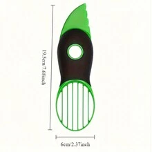 1pc Stainless Steel Avocado Slicer - Avocado Pitter And Cutter, Multifunctional 3-In-1 Avocado Tool With Comfortable Grip - Green - View 3