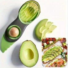 1pc Stainless Steel Avocado Slicer - Avocado Pitter And Cutter, Multifunctional 3-In-1 Avocado Tool With Comfortable Grip - Green - View 5