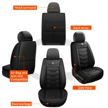 New PU Leather Car Seat Cover, Breathable And Waterproof Artificial Leather Car Seat Cover, Suitable For 5-Seater Car SUV Small Pickup 5-Seater Sedan, 5-Seater Car Protective Seat Cover For All Seasons (5 Colors Optional)