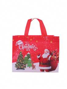 Túi quà Giáng sinh, Túi tote Giáng sinh, Túi quà lễ hội cỡ vừa có quai xách, Túi mua sắm không dệt tái sử dụng cho tiệc Giáng sinh - Nhiều màu - Xem 11
