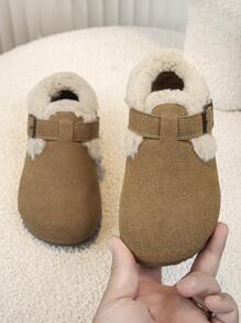 2pcs Winter New Kids Sports Shoes, Toddler Thermal Lined Double-Layer Soft Sole Sneakers, Retro Infant Baby Shoes For Boys & Girls, Suitable For Autumn/Winter Outdoor, Party, Travel & Holiday, For Christmas