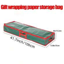 1 túi đựng đồ Giáng sinh, giấy cuộn PE, quà tặng lễ hội, túi đựng đồ lưu trữ bằng giấy có thể tiếp tục được sử dụng vào năm sau để đựng đồ trên bàn và dưới gầm giường, túi đựng đồ Giáng sinh - màu xanh lá - Xem 8