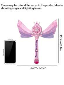 1pc Princess Magic Wand Bubble Blower cầm tay chống rò rỉ phát sáng có nhạc, cánh rung, đồ chơi thổi bong bóng ngoài trời - Phụ kiện Màu sắc ngẫu nhiên - Nhiều màu - Xem 7