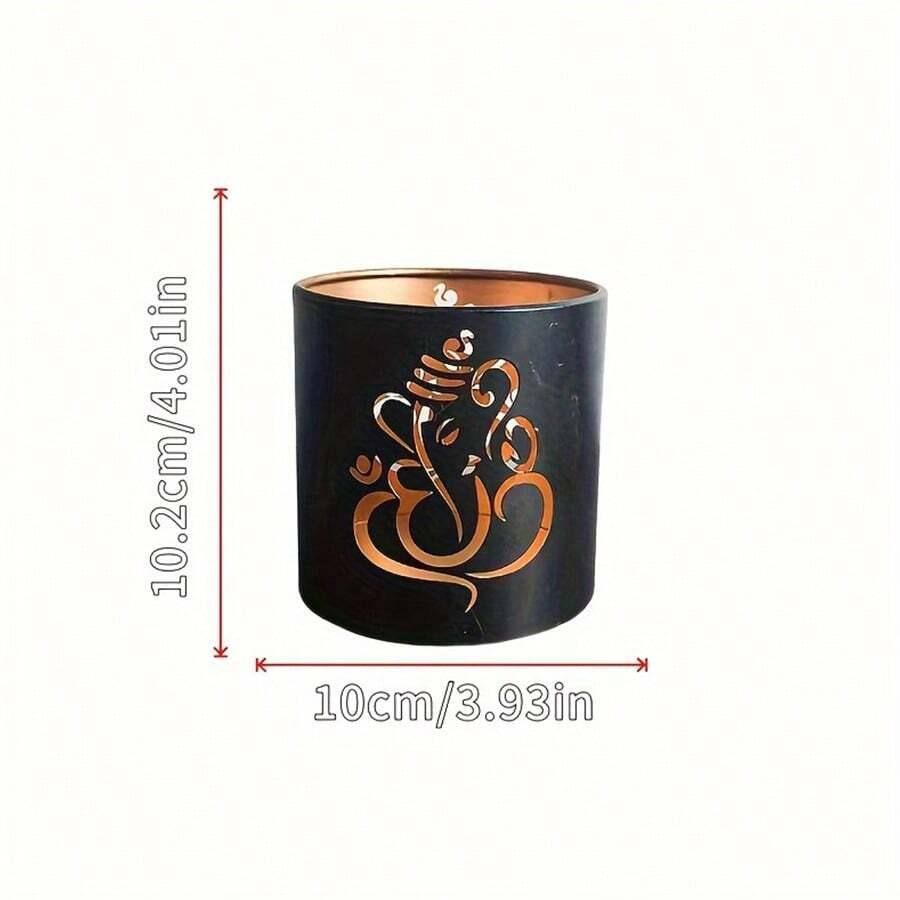1pc Metal Candle Cup Desktop Decor, Diwali Candle Holder, Elephant God