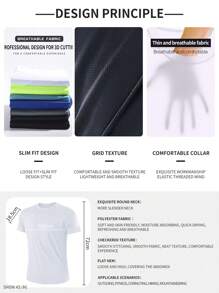 4pcs Black, White, Gray And Blue Men's Sports Tops, Suitable For Daily Training, Running, Outdoor Activities T-Shirts