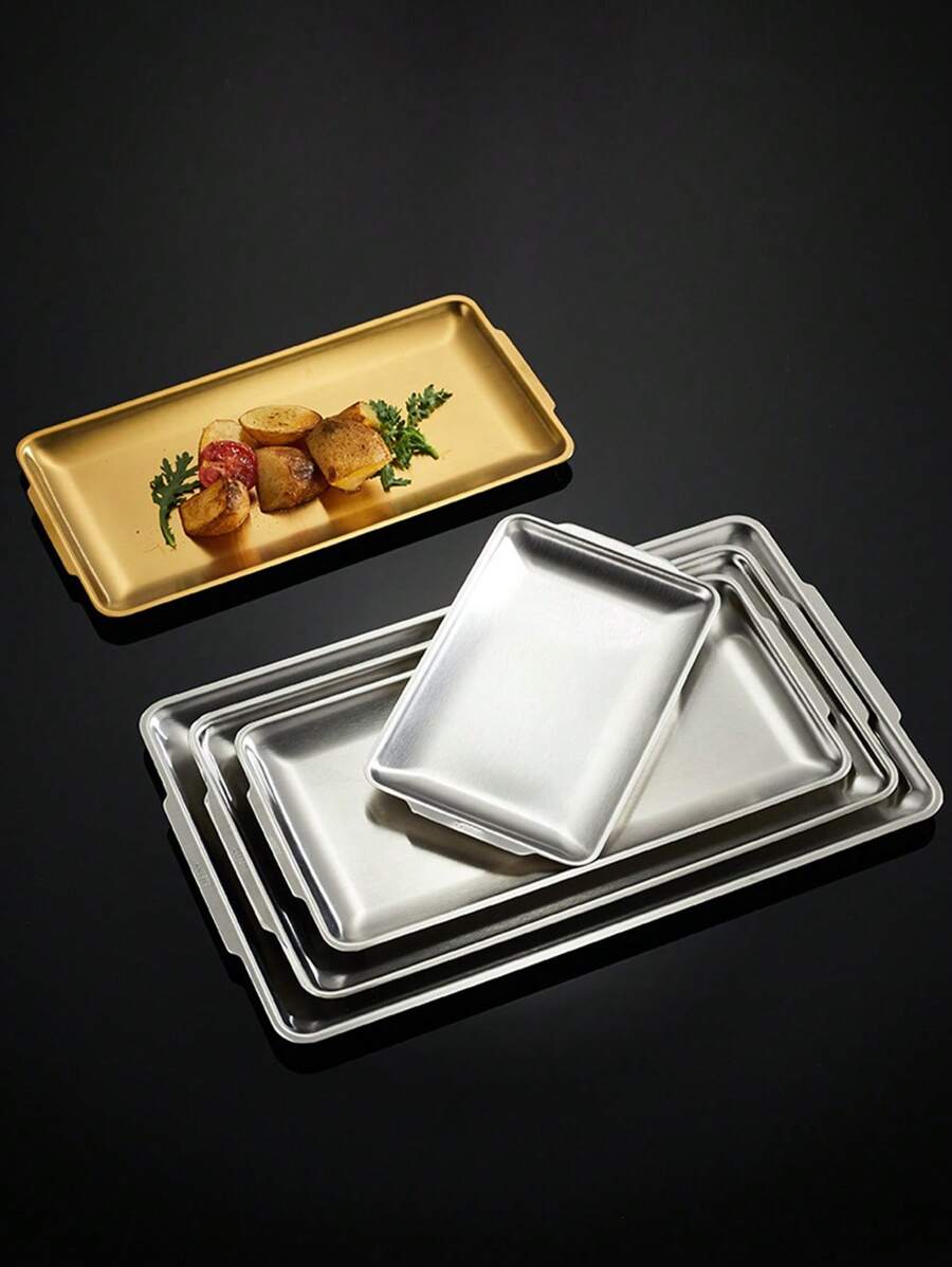 1 件，托盘，不锈钢韩式烧烤托盘，餐盘，烧烤盘，托盘，食物托盘，派对托盘，甜点托盘，蛋糕托盘，水果托盘，小吃托盘，厨房用品 - 灰色 - 查看 1
