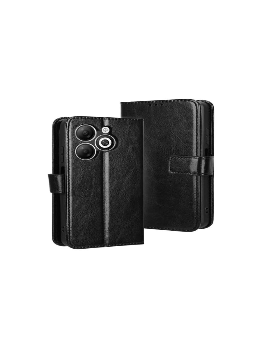 Wallet Case Cover Compatible Infinix Smart 8 Pro - Noir - Voir 1