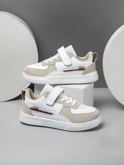 1双儿童休闲运动鞋，彩色滑板鞋，防滑，轻便，透气，适合所有季节