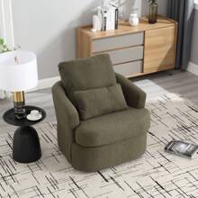 MoolSun Rotating Bucket Chair, Comfortable Circular Decorative Sofa Chair, Suitable For Living Rooms, 360 Degree Rotating Bucket Club Chair, Suitable For Leisure Armchairs In Daycare, Hotels, Bedrooms, Offices, And Lounges - (綠色泰迪) - 查看 3