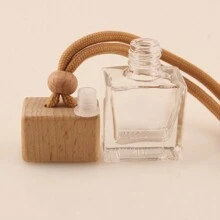1 Stück 10ml flache quadratische Auto-Duft-Glasanhänger zum Aufhängen, nachfüllbar, leere Flasche