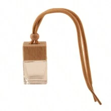 1 Stück 10ml flache quadratische Auto-Duft-Glasanhänger zum Aufhängen, nachfüllbar, leere Flasche