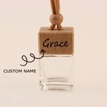 1 Stück 10ml flache quadratische Auto-Duft-Glasanhänger zum Aufhängen, nachfüllbar, leere Flasche