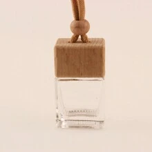 1 Stück 10ml flache quadratische Auto-Duft-Glasanhänger zum Aufhängen, nachfüllbar, leere Flasche