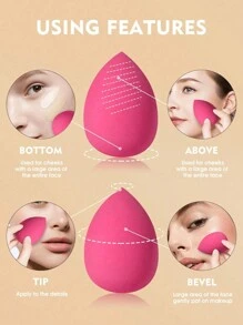 Bộ 9 túi đựng đồ trang điểm: 1 túi đựng đồ trang điểm PVC dung tích lớn + 8 miếng mút trang điểm, túi đựng đồ vệ sinh cá nhân chống thấm nước có thể gấp gọn, túi đựng mỹ phẩm, túi đựng đồ du lịch di động - Nhiều màu - Xem 3