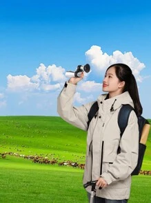 Compact 90-Degree Angled Monocular Telescope, Metal Body, 8-10x High Definition Zoom, BAK4 Prism For Enhanced Light Transmission. Foldable And Portable With Carrying Pouch, Suitable For Outdoor Adventures, Birdwatching, Stargazing, And Concerts, Single-Handed Operation With No Obstruction Of View. - White - View 3